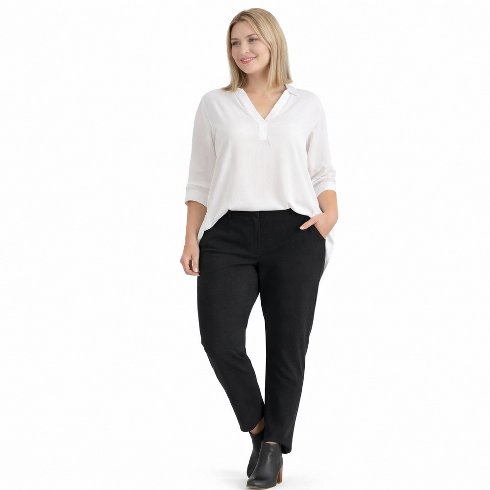 Vince Camuto Pants Black Casual Zip Front Side Pockets Size 16W